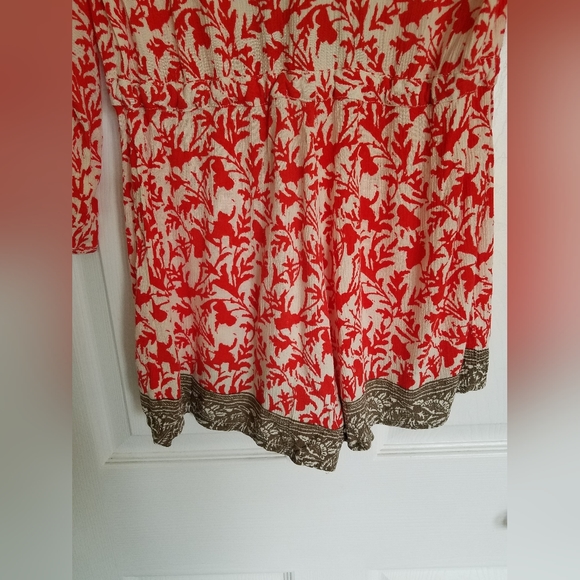Free People Red Gray Floral Romper Size Small - Picture 9 of 14